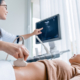 Woman getting an ultrasound at clinic